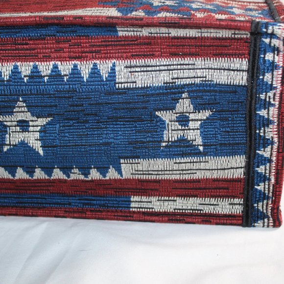 CHRISTIAN DIOR Canvas Embroidered Exclusive US Book Tote Red White Blue - Picture 8 of 12